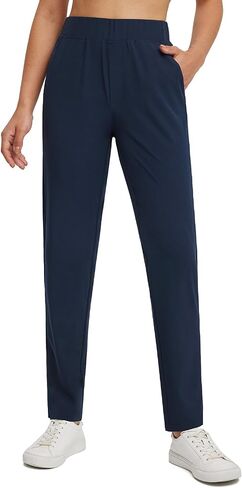BALEAF Golf Pants for Women with Zipper Pockets Stretch High Waist UPF50+ Athletic Travel Work Sweatpants Dark Grey M in Saudi Arabia
