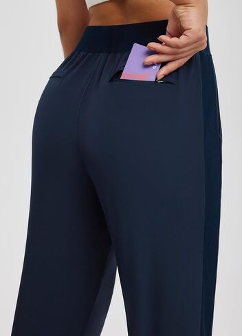 BALEAF Golf Pants for Women with Zipper Pockets Stretch High Waist UPF50+ Athletic Travel Work Sweatpants Dark Grey M in Saudi Arabia