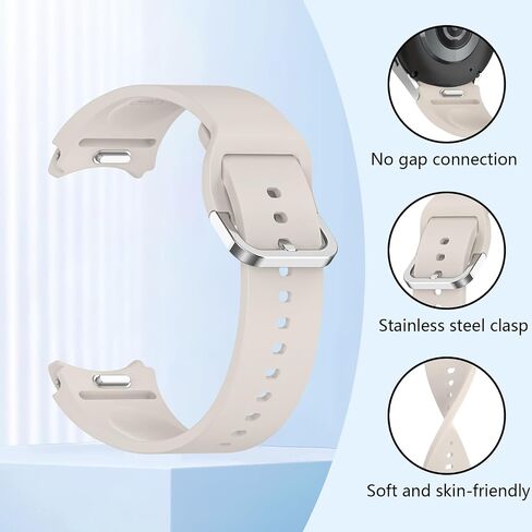 One Click soft Silicone Bands Compatible for Samsung Galaxy Watch 7 40mm 44mm/Watch FE 40mm/Watch 6/5/4 40mm 44mm/Watch 6 Classic 43mm 47mm/Watch 5 Pro 45mm, No Gap Sport Strap for Men Women in Saudi Arabia