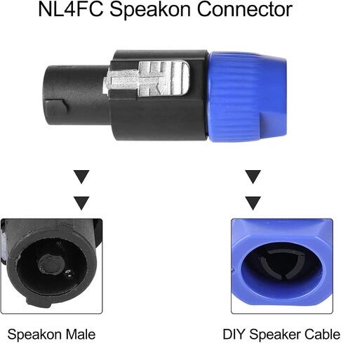 NL4FC for Speakon Audio Connector 4 Pole Male Plug Female Panel Mount Socket Speaker Twist Lock Adapter for Neutrik for Speakon NL2FC NL4FX NLT4X NL4FC NA4LJ NA4LJX Amplifier, 16 Pcs in Saudi Arabia