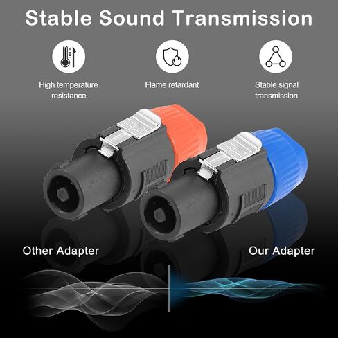 NL4FC for Speakon Audio Connector 4 Pole Male Plug Female Panel Mount Socket Speaker Twist Lock Adapter for Neutrik for Speakon NL2FC NL4FX NLT4X NL4FC NA4LJ NA4LJX Amplifier, 16 Pcs in Saudi Arabia