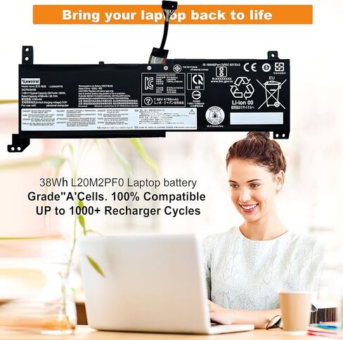 38Wh L20M2PF0 L20C2PF0 L20L2PF0 بطارية لينوفو IdeaPad 3-14ITL6 3-15ITL6 3-17ITL6 / S14 V14 V15 V17 G2-ITL G3-IAP / K14 سلسلة L20C3PF0 L20M3PF0 L20L3PF0 L20B2PF0 L20M2PF8 7.68 V in Kuwait