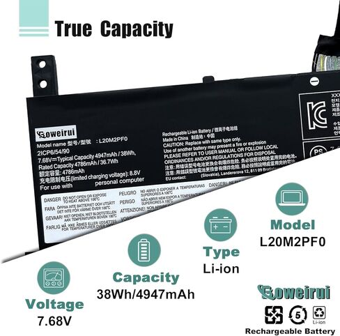 38Wh L20M2PF0 L20C2PF0 L20L2PF0 بطارية لينوفو IdeaPad 3-14ITL6 3-15ITL6 3-17ITL6 / S14 V14 V15 V17 G2-ITL G3-IAP / K14 سلسلة L20C3PF0 L20M3PF0 L20L3PF0 L20B2PF0 L20M2PF8 7.68 V in Kuwait