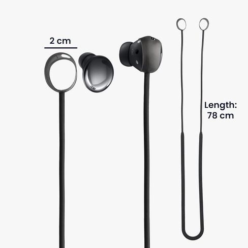 أحزمة kwmobile متوافقة مع Samsung Galaxy Buds Pro - 2X حامل سيليكون لسماعات الأذن اللاسلكية - أسود/أبيض in Kuwait