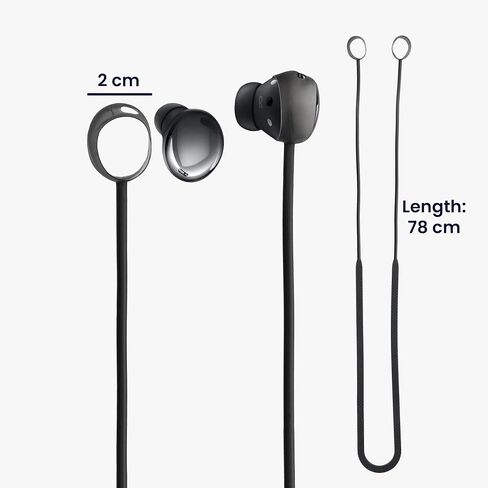 أحزمة kwmobile متوافقة مع Samsung Galaxy Buds Pro - 2X حامل سيليكون لسماعات الأذن اللاسلكية - أسود/أبيض in Kuwait