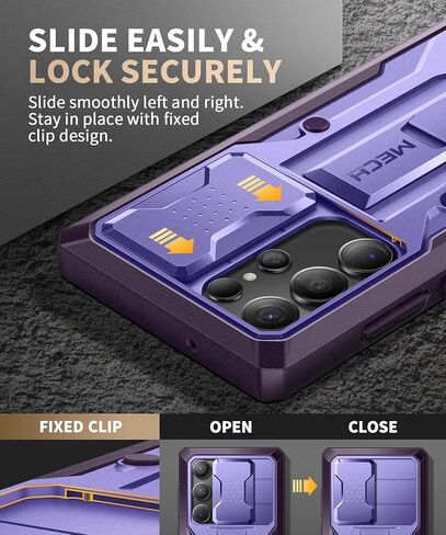 جراب TONGATE متوافق مع هاتف Samsung Galaxy S23 Ultra مع غطاء كاميرا منزلق، [مع إطار أمامي] طبقة مزدوجة للحماية العسكرية ومشبك حزام وحافظة هاتف بمسند لهاتف Galaxy S23 Ultra، أزرق in Kuwait