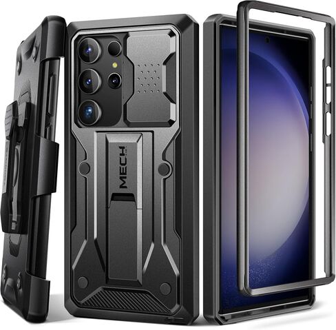TONGATE Compatible with Samsung Galaxy S23 Ultra Case with Sliding Camera Cover, [with Front Frame] Dual Layer Military Grade Protection Belt-Clip & Kickstand Phone Case for Galaxy S23 Ultra, Blue in Saudi Arabia