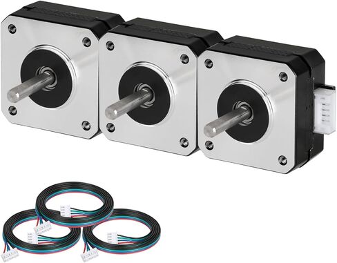 5pcs Nema 17 Stepper Motor 60MM Bipolar 2 A 70Ncm (99.12oz.in) 42 Motor 2 Phase Nema17 Stepper Motor 1.8 Degree 4-Lead with 1m Cable and Connector for DIY CNC 3D Printer, 1.66x1.66x2.37inch in Kuwait