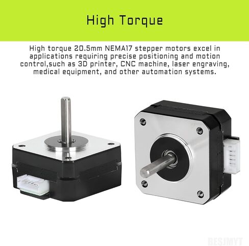 5pcs Nema 17 Stepper Motor 60MM Bipolar 2 A 70Ncm (99.12oz.in) 42 Motor 2 Phase Nema17 Stepper Motor 1.8 Degree 4-Lead with 1m Cable and Connector for DIY CNC 3D Printer, 1.66x1.66x2.37inch in Kuwait