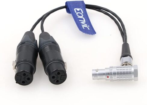 Eonvic Shogun Monitor Recorder Atomos Breakout Audio Cable Right Angle 10 Pin Male to 2x3 pin XLR Female for Saramonic SR-AX107 Audio Adapter in Saudi Arabia