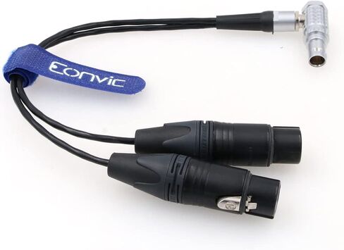 Eonvic Shogun Monitor Recorder Atomos Breakout Audio Cable Right Angle 10 Pin Male to 2x3 pin XLR Female for Saramonic SR-AX107 Audio Adapter in Saudi Arabia