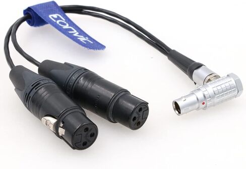 Eonvic Shogun Monitor Recorder Atomos Breakout Audio Cable Right Angle 10 Pin Male to 2x3 pin XLR Female for Saramonic SR-AX107 Audio Adapter in Saudi Arabia