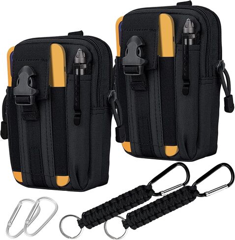 bvya Tactical Molle Phone Pouch Outdoor Compact Utility Gadget Waist Belt Gear Pocket Phone Holder for iPhone 15 Pro Max/15 Pro/15/14 Pro Max/13 Pro Max/12 Pro Max/11 Pro Max with D-ring Carabiner in Kuwait