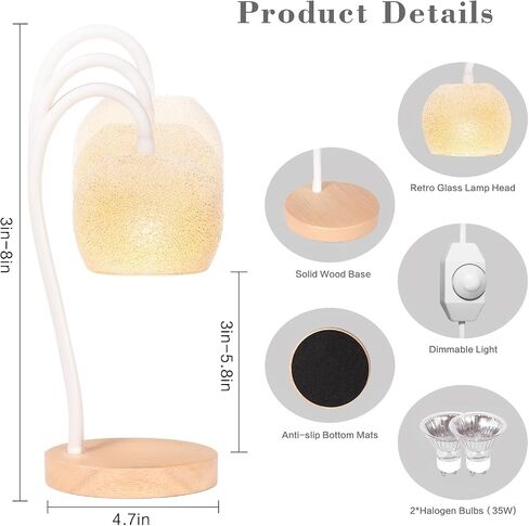 IZIDDO Candle Lamp Warmer,Crystal Vintage Dimmable Candle Warmer Lamp Adjustable Height Compatible Small Size Jar Candles,Wax Warmeras Gifts for Women,Home Decor(S Size) in Saudi Arabia