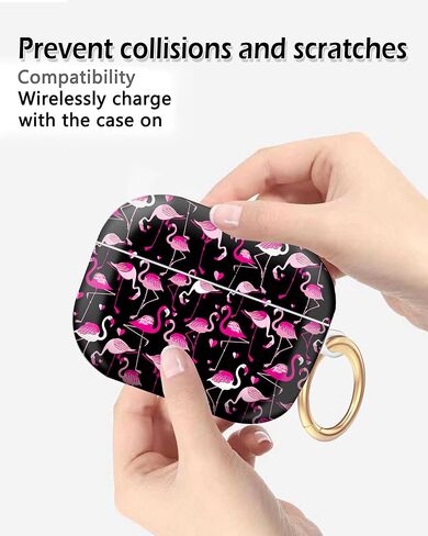 ANDRIU Compatible with Airpod pro 2nd/1st Generation Case Cover with Keychain Cute Pattern Hard & Anti Slip Cover for Men Women & Girls(Red Tartan Plaid) in Saudi Arabia