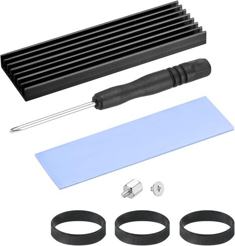 MECCANIXITY 1 Pack M.2 22110 nvme SSD Heatsink Cooler سبائك الألومنيوم بالوعة الحرارة مع تركيب مسامير مفك البراغي، وسادة حرارية 1 مم، للكمبيوتر المحمول 100 × 22 × 6 مم، أسود in Saudi Arabia