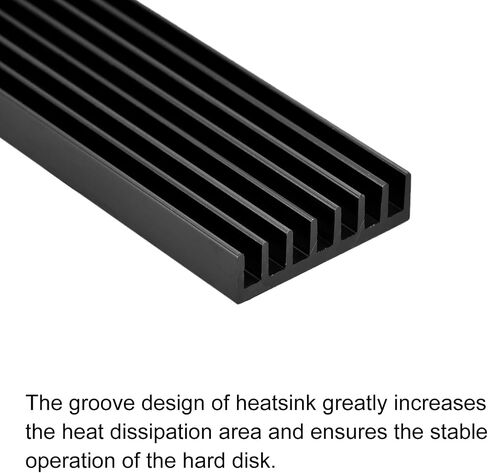 MECCANIXITY 1 Pack M.2 22110 nvme SSD Heatsink Cooler سبائك الألومنيوم بالوعة الحرارة مع تركيب مسامير مفك البراغي، وسادة حرارية 1 مم، للكمبيوتر المحمول 100 × 22 × 6 مم، أسود in Saudi Arabia