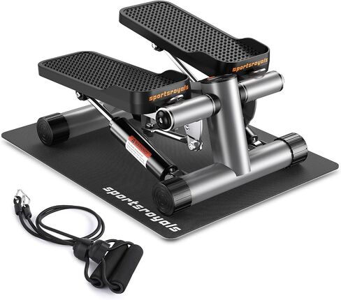 Sportsroyals Stair Stepper للتمرين، خطوات صغيرة مع شريط مقاومة، معدات تمرين منزلية هيدروليكية للياقة البدنية لتمرين الجسم بالكامل، سعة وزن 330 رطلاً in Kuwait