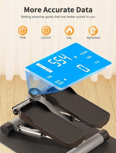 Sportsroyals Stair Stepper للتمرين، خطوات صغيرة مع شريط مقاومة، معدات تمرين منزلية هيدروليكية للياقة البدنية لتمرين الجسم بالكامل، سعة وزن 330 رطلاً in Kuwait
