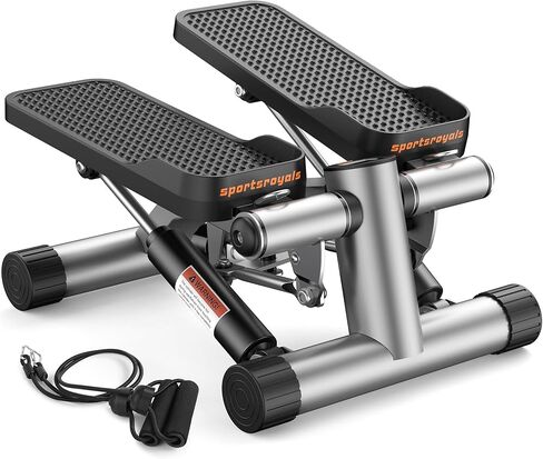 Sportsroyals Stair Stepper للتمرين، خطوات صغيرة مع شريط مقاومة، معدات تمرين منزلية هيدروليكية للياقة البدنية لتمرين الجسم بالكامل، سعة وزن 330 رطلاً in Kuwait