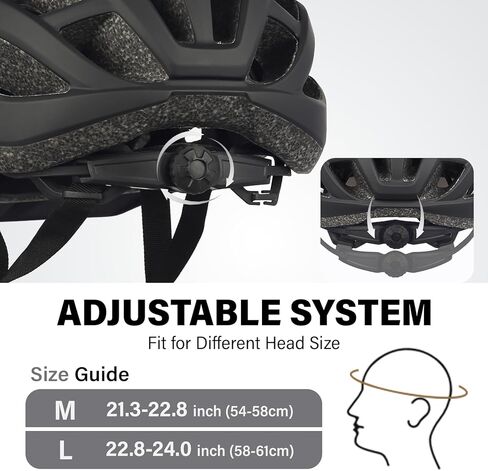 Youth Adult Road Bike Helmet, Men Women Adjustable Mountain Bicycle Helmet with Detachable Visor, 2 Sizes for Age 8-14+ Teen, Kids, Adult in Kuwait