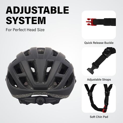 Youth Adult Road Bike Helmet, Men Women Adjustable Mountain Bicycle Helmet with Detachable Visor, 2 Sizes for Age 8-14+ Teen, Kids, Adult in Kuwait