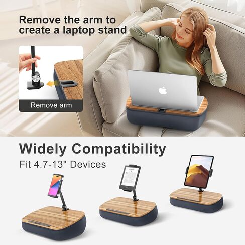 ERGONOV Lap Cozy Kindle Pillow Stand for Bed with Adjustable Arm, 360° Tablet Holder, Fits 4.7"-13" Kindle, iPad, Phone, Lap Desk for Hands Free Reading in Bed, Couch, Sofa,Gray | 360° Tablet Holder, Fits 4.7"-13" Kindle, iPad, Phone, Lap Desk for Hands F in Saudi Arabia