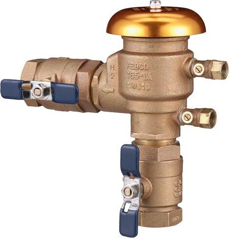 سلسلة Fengco 765 3/4 بوصة مانع التدفق الخلفي للضغط البرونزي، إيقاف ربع دورة، وصلات NPT، مستشعر التجميد مع تقنية SentryPlus Alert، النباتات الصناعية، نظام الري in Kuwait