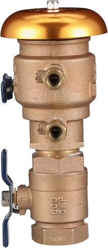 سلسلة Fengco 765 3/4 بوصة مانع التدفق الخلفي للضغط البرونزي، إيقاف ربع دورة، وصلات NPT، مستشعر التجميد مع تقنية SentryPlus Alert، النباتات الصناعية، نظام الري in Kuwait