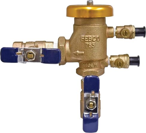 سلسلة Fengco 765 3/4 بوصة مانع التدفق الخلفي للضغط البرونزي، إيقاف ربع دورة، وصلات NPT، مستشعر التجميد مع تقنية SentryPlus Alert، النباتات الصناعية، نظام الري in Kuwait