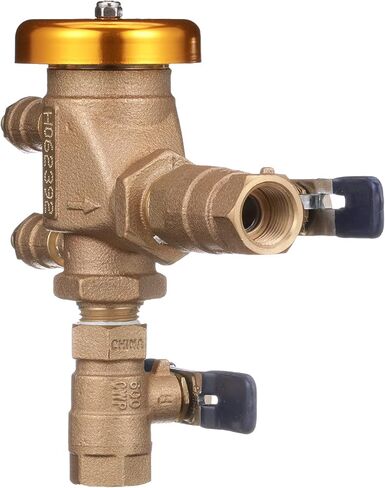 سلسلة Fengco 765 3/4 بوصة مانع التدفق الخلفي للضغط البرونزي، إيقاف ربع دورة، وصلات NPT، مستشعر التجميد مع تقنية SentryPlus Alert، النباتات الصناعية، نظام الري in Kuwait