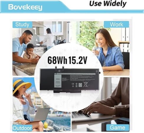 بطارية 68Wh 3HWPP 01VY7F، 15.2V لأجهزة الكمبيوتر المحمول Dell Latitude 3541 5410 5510 5411 5511، Precision 3551، الكمبيوتر المحمول 03HWPP 10X1J N2NLL 1VY7F in Kuwait