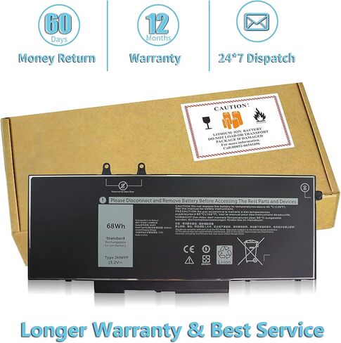 بطارية 68Wh 3HWPP 01VY7F، 15.2V لأجهزة الكمبيوتر المحمول Dell Latitude 3541 5410 5510 5411 5511، Precision 3551، الكمبيوتر المحمول 03HWPP 10X1J N2NLL 1VY7F in Kuwait