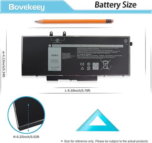 بطارية 68Wh 3HWPP 01VY7F، 15.2V لأجهزة الكمبيوتر المحمول Dell Latitude 3541 5410 5510 5411 5511، Precision 3551، الكمبيوتر المحمول 03HWPP 10X1J N2NLL 1VY7F in Kuwait