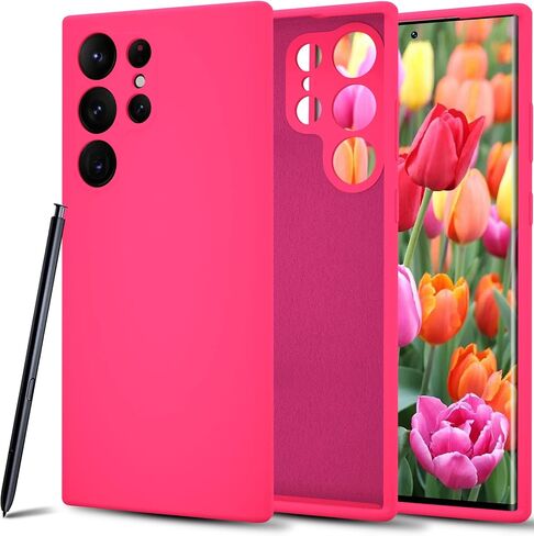 Janmitta Compatible with Samsung Galaxy S23 Ultra Silicone Case,Soft Touch Premium Liquid Rubber Shockproof Phone Cover,Slim Fit,Camera Protection,Microfiber Lining,2023 Black in Saudi Arabia