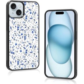 Cute Blue Flower Floral Aesthetic Phone Case for iPhone 12 & iPhone 12 Pro Case for Teen Girls Women Kids Girls -6.1Inch in Saudi Arabia