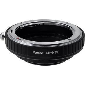 Lens Mount Adapter - Nikon F Lens to M39 (39mm x1 Screw Mount) Cameras; fits 1932, Leica Standard, Leica II, and Leica III with 39mm Screw Mount, Voigtländer Bessa