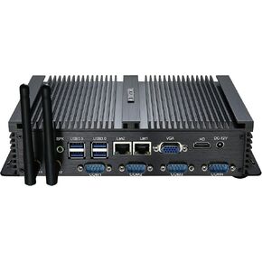 KINGDEL Powerful Mini Desktop Computer, Fanless Industrial PC, Intel i5 Dual Core CPU, 4GB RAM, 128GB SSD, 2xNICs, 4xUSB 3.0, 4xCOM RS232, HD Port, Metal Case, Windows 11 Pro