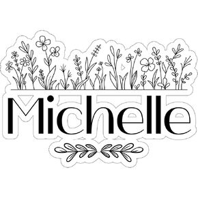 Michelle Name Sticker Travel Outdoors Decal Vinyl Small Waterproof for Water Bottle Mug Passport Book Scrapbook Notebook Laptop Tumbler Skateboard Computer Phone Size 4" Funny Gift ID44990