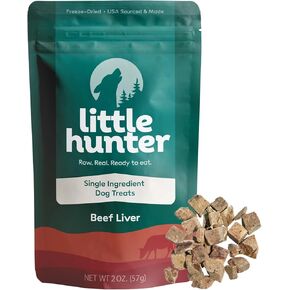 Little Hunter Freeze Dried Dog Treats 3-Pack - Chicken Hearts - Raw Single Ingredient Dog Treats for Snacks, Training, Dog Food Toppers - All Natural, Healthy Dog & Puppy Treats, 6 oz