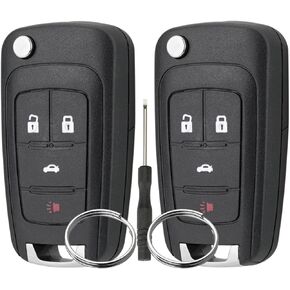 2pcs 4-Button 315MHZ Car Remote Control Key for Chevrolet Flip Key for 2010-2019 Chevy Cruze Camaro Impala Equinox Malibu Sonic GMC Terrain Buick Lacrosse Regal Verano ID46 Chip OHT01060512
