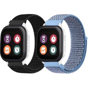 2 Pack Nylon Bands Compatible with Gizmo Watch 3 2 1/Gabb Watch 3 2 1/SyncUP Watch,Cosmo JrTrack 3/2 SE/2/JrTrack Band for kids,20mm Soft Breathable Skinfriendly Lightweight Watch Band for Boys & Girls