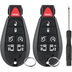 2 x Car Remote Keys for Chrysler Town and Country Dodge Grand Caravan 2008 2009 2010 2011 2012 2013 2014 2015 2016 2017 2018 2019 2020 Remote Key 433MHZ M3N5WY783X IYZ-C01C Key Ring and Screwdriver