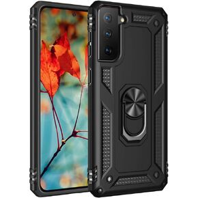 Military Grade Drop Impact for Samsung Galaxy S21 Plus Case Galaxy S21 Plus 5G Case 360 Metal Rotating Ring Kickstand Holder Armor Heavy Duty Shockproof Case for Galaxy S21 Plus Phone Case (Blue)
