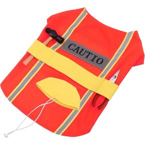ibasenice Clothes for Pets Pet Costume Dog Accessories Orange Dog Vest for Dogs Hard Hat Dog Clothes Festival Puppy Clothes Lovely Puppy Costume Polyester Sweatshirt Medium Dog