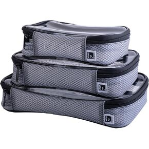 Set of Small, Medium and Large Thermoplastic Polyurethane Transparent Cases for Computer Accessories, Camera Cables and Makeup products