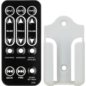 Replacement Remote Control for ZVOX Sound Base Soundbase Omni Z-Base 220 320 330 350 420 440 450 550 555 580 670 770 SoundBar TV Speaker (with Mounting Bracket)