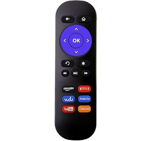 Replacement Remote Control for Roku Box Model: Roku 1, Roku 2(HD, XD, XS), Roku 3, Roku LT, HD, XD, XDS, Roku N1, Roku Express, Roku Express+ with YouTube Netflix Crackle Vudu Keys