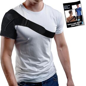 Shoulder Brace for Men - Rotator Cuff and Shoulder Support Brace for Shoulder Pain, Compression Shoulder Wrap & Sling, Adjustable Pain Relief and Injury Recovery, Shoulder Reliever for Men (L-XXL)