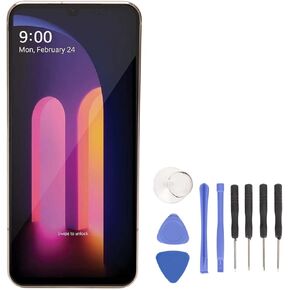 Screen Replacement for LG V60 ThinQ 5G LM V600 LM V600AM LM V600TM, 6.8in Digitizer Assembly with Frame and Disassembly Tool, (Silver)